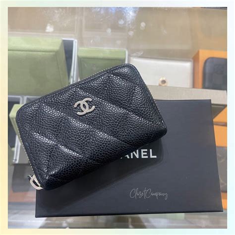 card holder chanel men|Chanel card holder zip wallet.